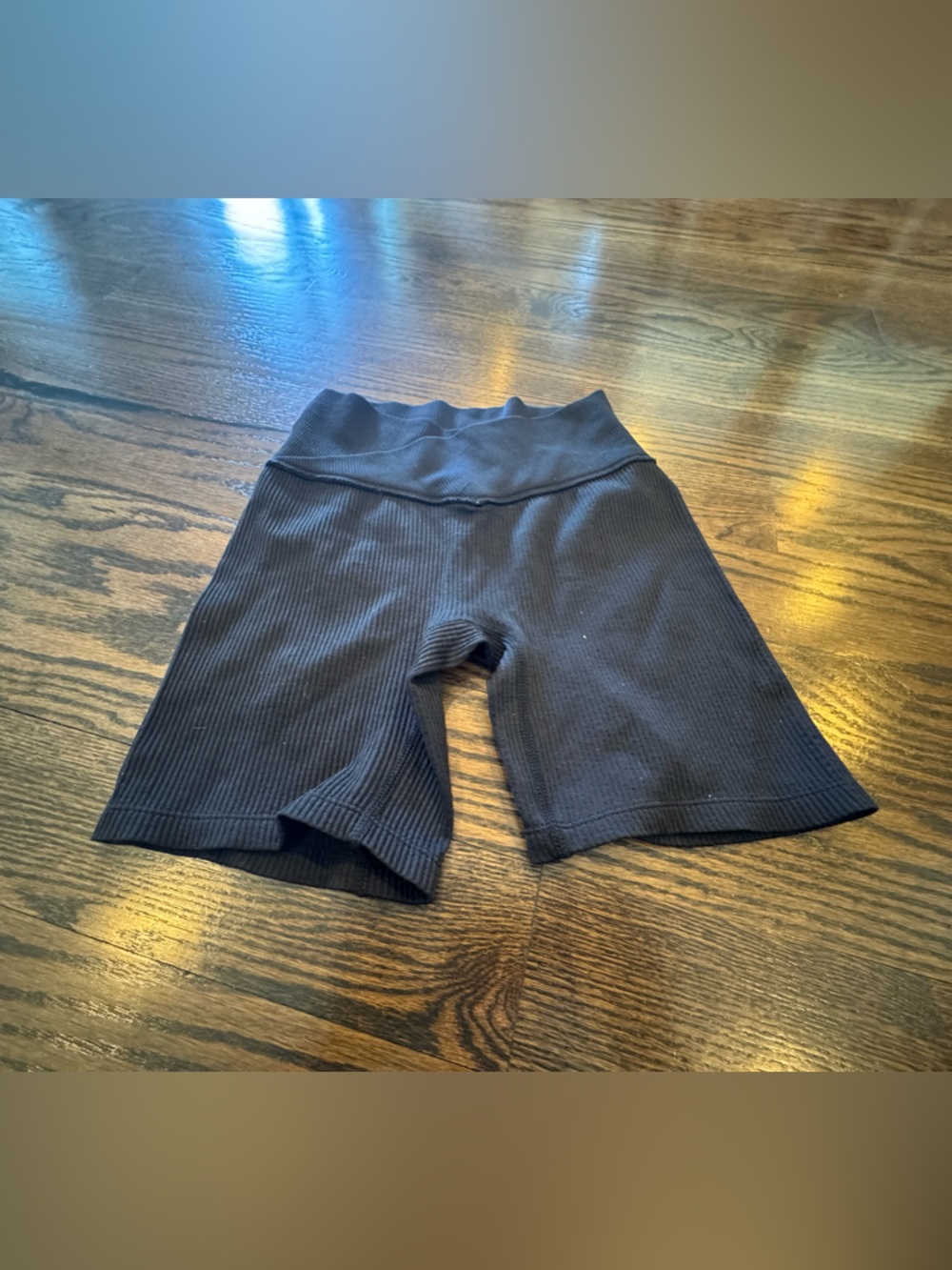 Colsie Black Ribbed High-Waisted Bike Shorts